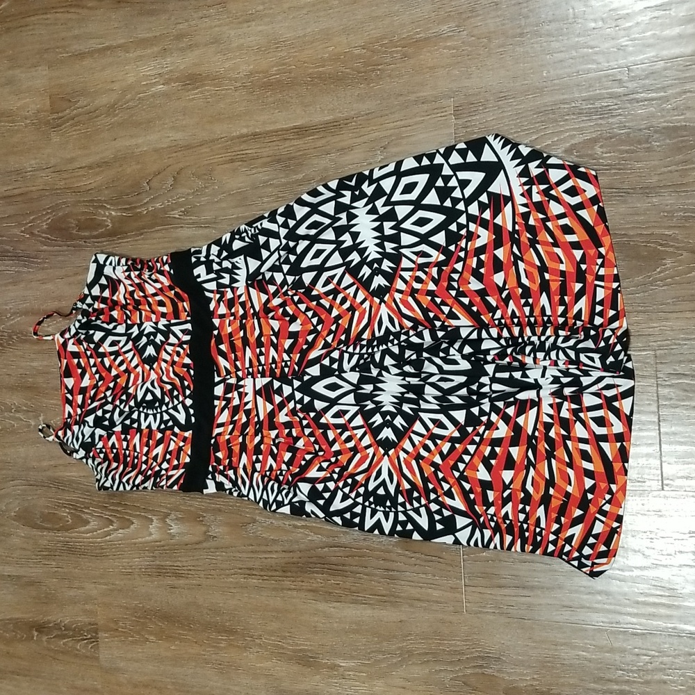 (10) Frank Lyman Design Coastal Vacation Fit & Flare Empire Waist Dress